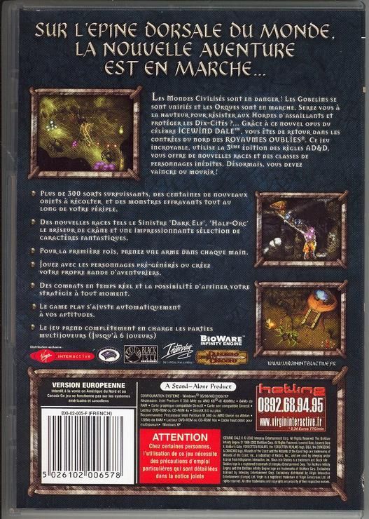 Icewind Dale II 1 Icewind Dale II dos de la boîte