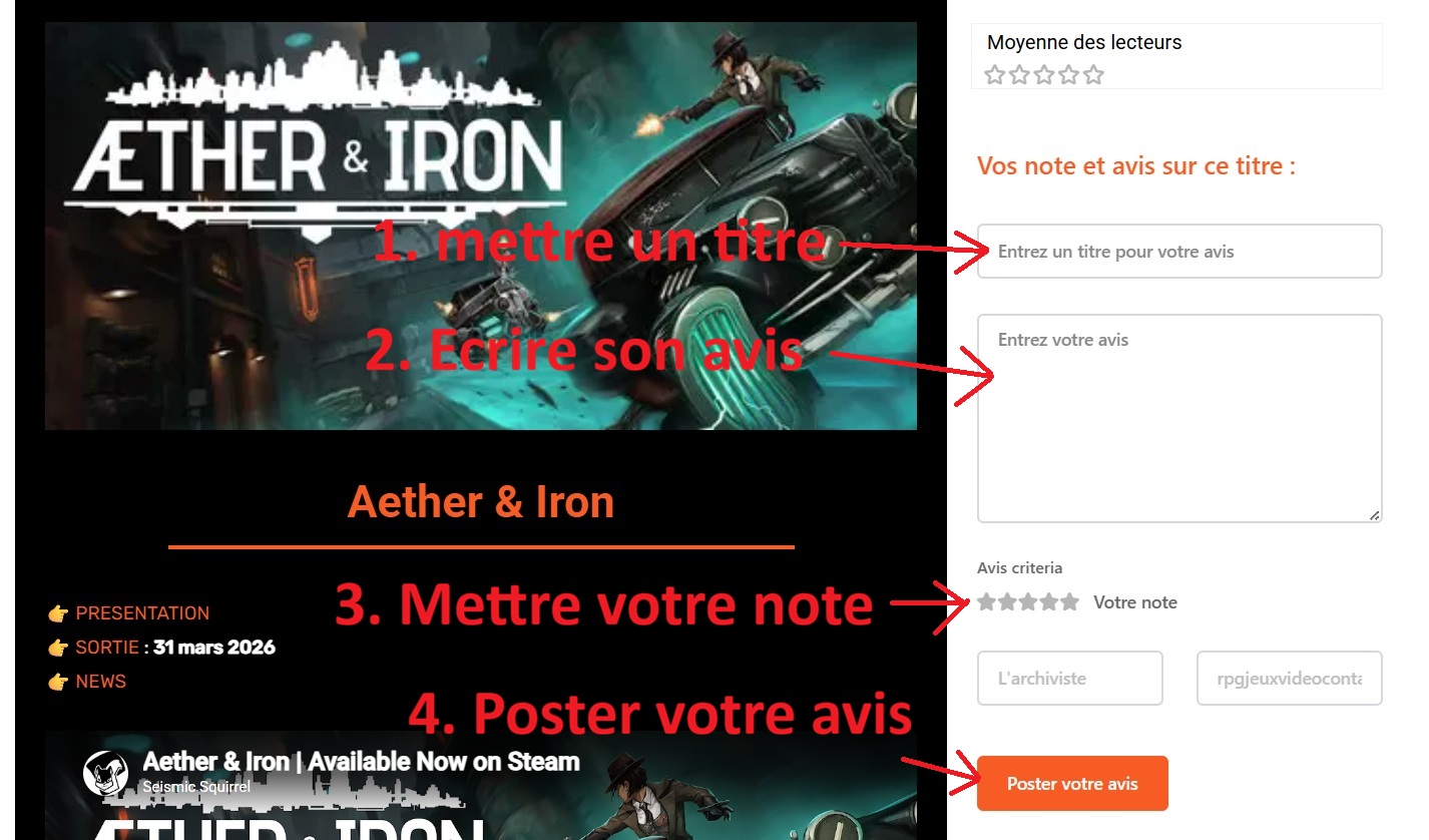 Ecrire vos avis 1 Ecrire votre avis 001