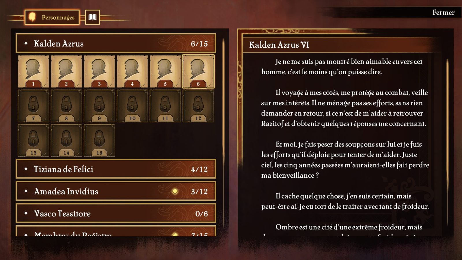 Masquerada - Songs and Shadows, un jeu narratif et tactique à découvrir 10 MASQUERADA CODEX PERSONNAGES IMPRESSIONS CICERO | RPG Jeuxvidéo