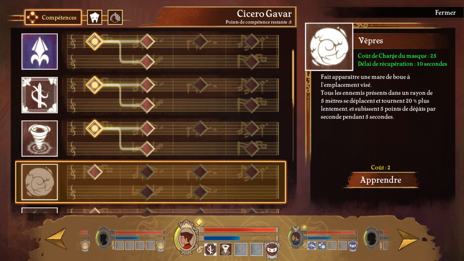 Masquerada - Songs and Shadows, un jeu narratif et tactique à découvrir 33 MASQUERADA COMPETENCES | RPG Jeuxvidéo