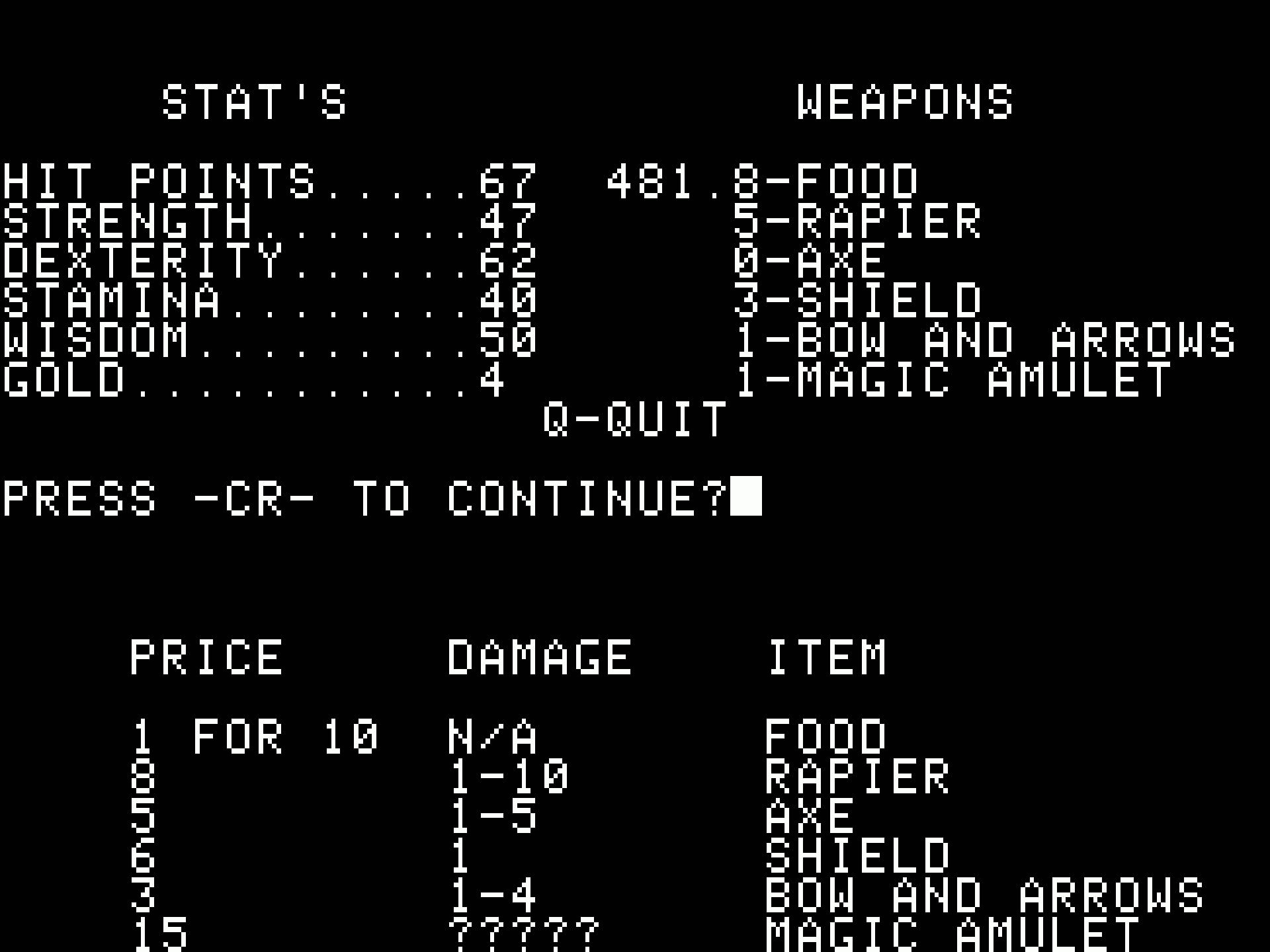 Akalabeth : World of Doom 5 akalabeth 07 | RPG Jeuxvidéo