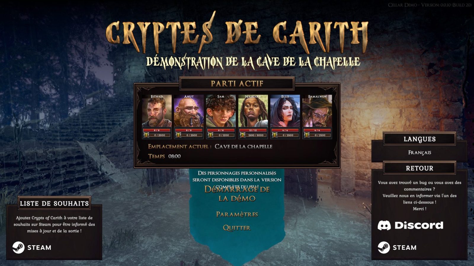 Crypts of Carith - Démo 1 DEMO CRYPTS OF CARITH 000