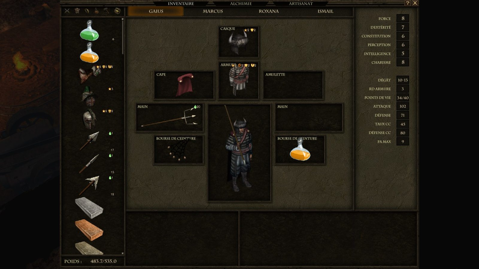 Dungeon Rats 11 Dungeon Rats Inventaire | RPG Jeuxvidéo